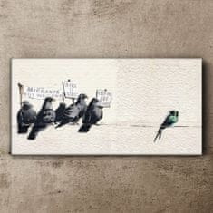 COLORAY.SK Obraz Canvas Protestujúci Birds Banksy 120x60 cm