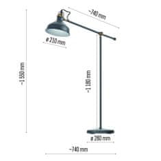 EMOS EMOS stojaca lampa ARTHUR na žiarovku E27, 150cm, tmavo šedá Z7610