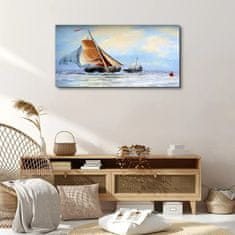 COLORAY.SK Obraz canvas morská loď vlny mraky 100x50 cm
