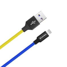 ColorWay Kábel USB Apple Lightning, national, 2.4A 1m, modro-žltý