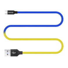 ColorWay Kábel USB Type-C, national, 2.4A 1m, modro-žltý