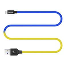 ColorWay Kábel USB Apple Lightning, national, 2.4A 1m, modro-žltý