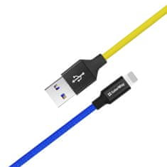 ColorWay Kábel USB Apple Lightning, national, 2.4A 1m, modro-žltý