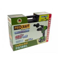 Procraft Bezuhlíkový aku vŕtací skrutkovač Procraft 18V PA18BL