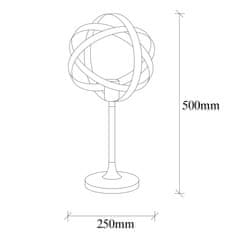 ASIR GROUP ASIR GEZEGEN stolová lampa zlatá čierna