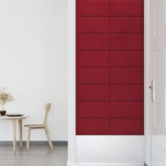 Vidaxl Nástenné panely 12 ks vínovo červené 60x30 cm zamat 2,16 m²