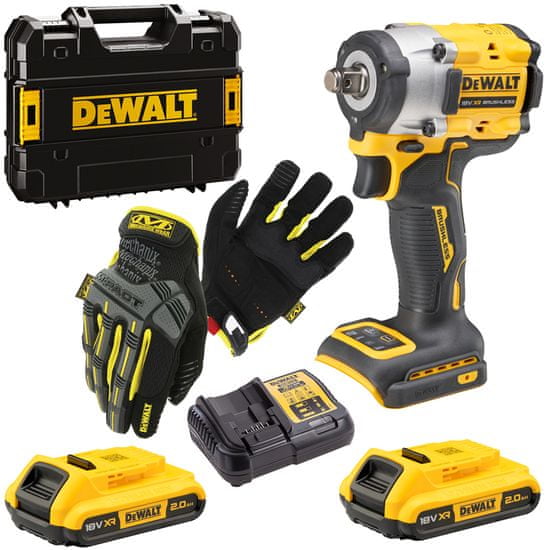 DeWalt Rázový kľúč AA 406Nm 1/2+Rukavice Mechanix