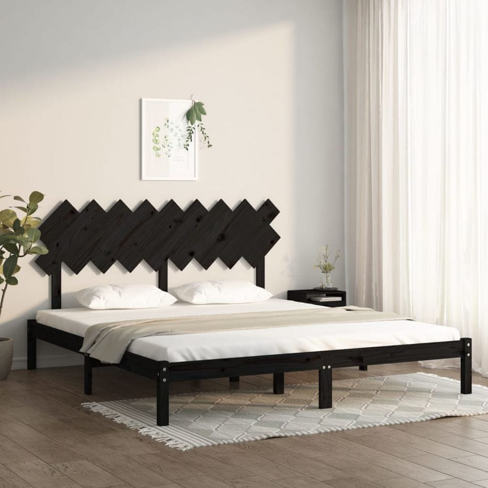 Petromila vidaXL Rám postele čierny 180x200 cm Super King masívne drevo