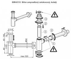 CERSANIT Sifón auro chrom dekoratívne oválny (K99-0113)