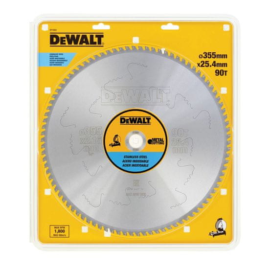 DeWalt Kotúč na rezanie kovov 355x90T fi 25,4 mm INOX