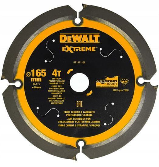 DeWalt Kotúčová píla 165x20mm vidlica EXTREME DT1471