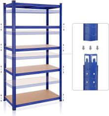 Songmics Regál Wera 100x200 cm modrý