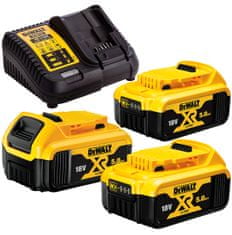 DeWalt Univerzálna nabíjačka + 3x 18V 5Ah akumulátory