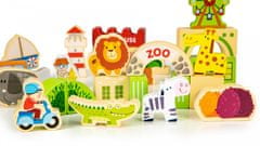 EcoToys Drevené kocky ZOO 120 kusov