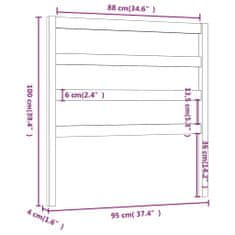 Vidaxl Čelo postele 95x4x100 cm masívna borovica