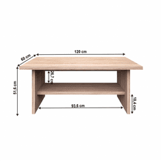 KONDELA Konferenčný stolík 120, dub sonoma, NORTY TYP 15