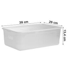 EDANTI Box úložný Plastový kontajner MultiBox s vekom priehľadný 39x26x13,4 cm, 14 l