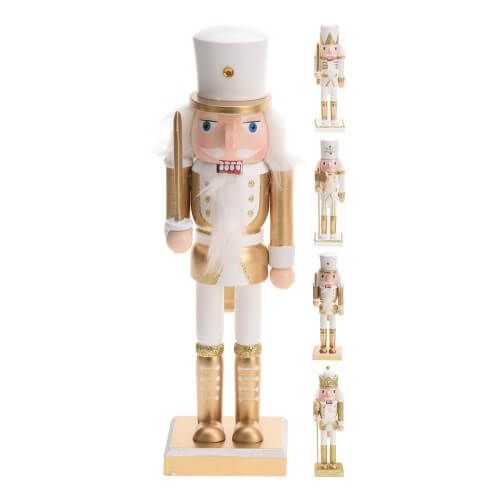 Decorand Figurka Luskáčik zlato-biely keramický 25cm