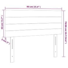 Vidaxl Čelo postele bledosivé 90x5x78/88 cm zamat