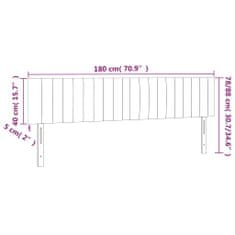 Vidaxl Čelo postele s LED tmavomodré 180x5x78/88 cm zamat