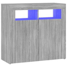 Petromila vidaXL Komoda s LED, sivý dub sonoma 80x35x75 cm