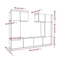 Vidaxl 6-dielna súprava TV skriniek dub sonoma spracované drevo