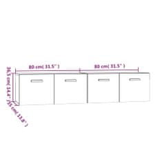 Petromila vidaXL Nástenné skrinky 2ks betónovosivé 80x35x36,5cm spracované drevo