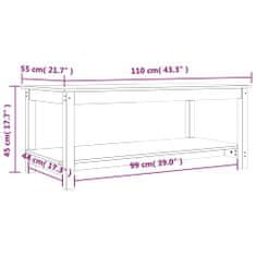 Vidaxl Konferenčný stolík sivý 110x55x45 cm borovicový masív