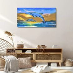 COLORAY.SK Obraz canvas Abstrakcie Dolphins Nebo 100x50 cm