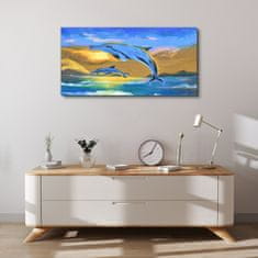 COLORAY.SK Obraz canvas Abstrakcie Dolphins Nebo 100x50 cm