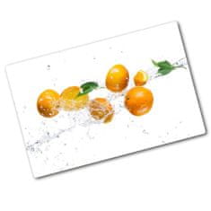 Wallmuralia.sk Doska na krájanie chleba zo skla Pomaranče a voda 80x52 cm