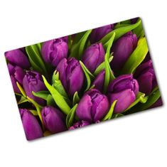 Wallmuralia.sk Doska na krájanie tvrdená Fialový tulipán 2x40x52 cm