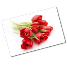 Wallmuralia.sk Doska na krájanie tvrdená Červené tulipány 2x40x52 cm