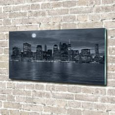 Wallmuralia.sk Fotoobraz na skle New York noc 125x50 cm 2 prívesky