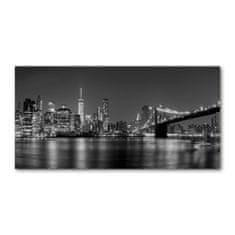 Wallmuralia.sk Foto obraz akryl do obývačky Manhattan noc 125x50 cm 2 prívesky