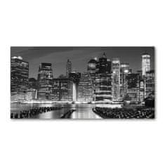 Wallmuralia.sk Foto obraz akrylový Manhattan noc 100x50 cm 2 prívesky