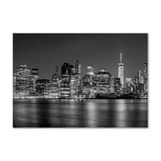 Wallmuralia.sk Foto obraz akryl do obývačky Manhattan noc 125x50 cm 2 prívesky