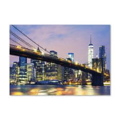 Wallmuralia.sk Foto obraz sklo tvrzené Brooklynský most 120x60 cm 2 prívesky