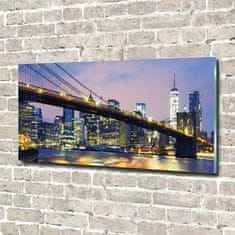 Wallmuralia.sk Foto obraz sklo tvrzené Brooklynský most 120x60 cm 2 prívesky