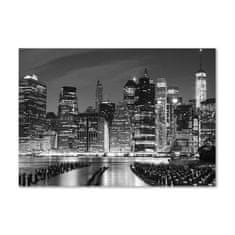 Wallmuralia.sk Foto obraz akrylový Manhattan noc 100x50 cm 2 prívesky