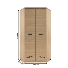 KONDELA Skriňa rohová 2D, dub madura / wellington, DIAZ