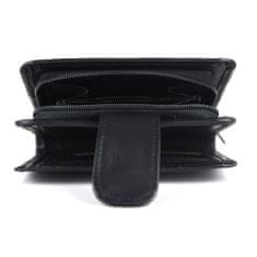 VegaLM Malá dámska kožená peňaženka v čiernej farbe