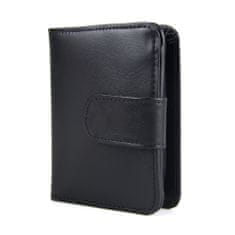 VegaLM Malá dámska kožená peňaženka v čiernej farbe