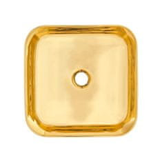 Invena Reja, keramické umývadlo na dosku 390x390x140 mm, zlatá lesklá, INV-CE-39-009-C
