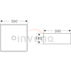 Invena Malaga, keramické umývadlo na dosku 39x39x14 cm, zlatá matná-čierna matná, INV-CE-39-017-C