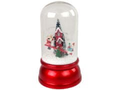 Lean-toys Vianočná kupolová dekorácia Sneh Santa Claus Red