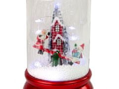 Lean-toys Vianočná kupolová dekorácia Sneh Santa Claus Red