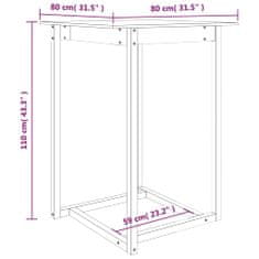 Petromila vidaXL Barový stolík 80x80x110 cm borovicový masív