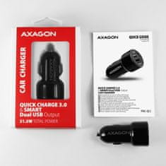 AXAGON PWC-QC5, QUICK a SMART nabíjačka do auta, 2x port QC3.0/AFC/FCP + 5V-2.6A, 31.5W