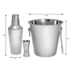 KINGHoff Barmanská sada, shaker, Koktailový bar Set 4 ks Kh-1244